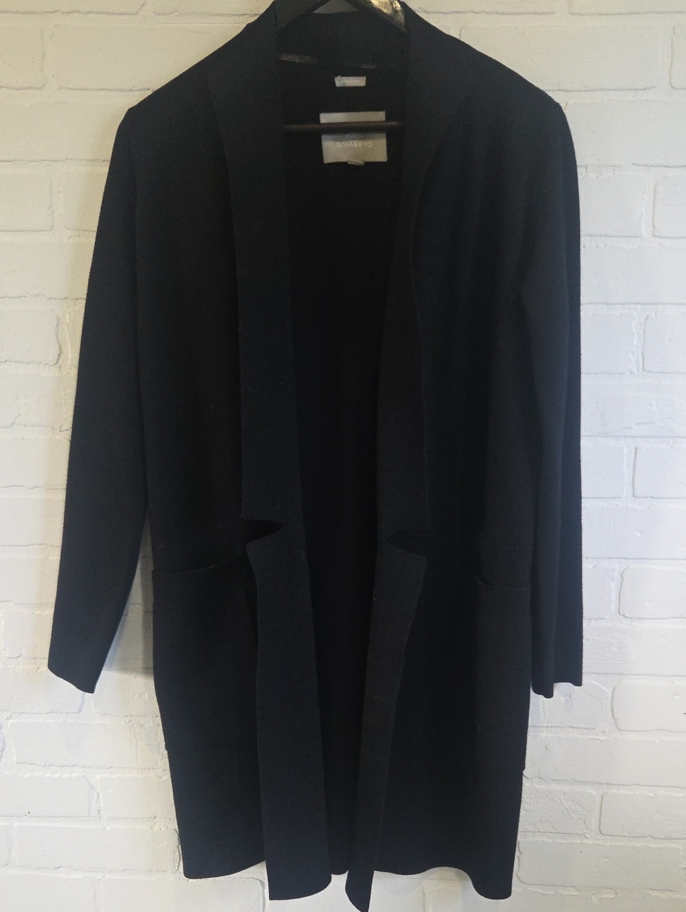 Soia & Kyo Black Open-Front Long Cardigan